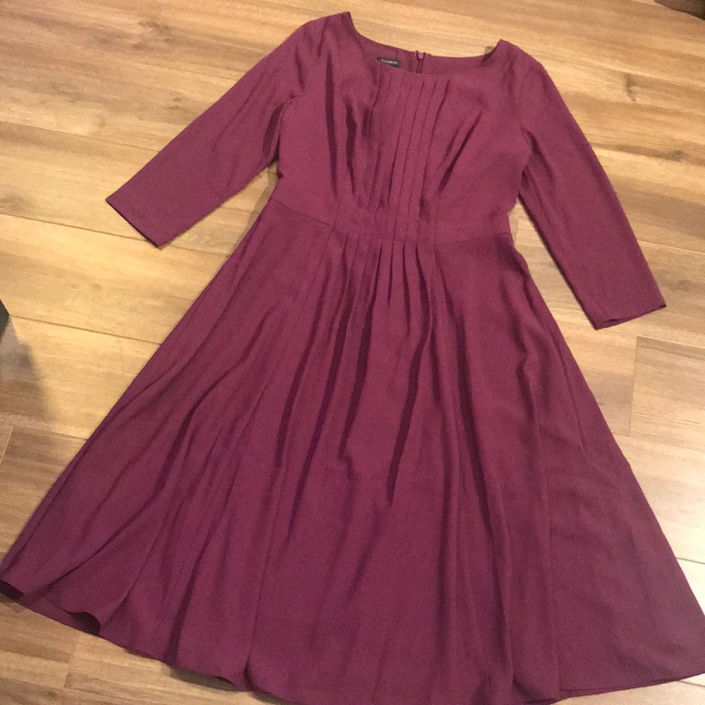 NWT Talbots Purple Pleated Dress